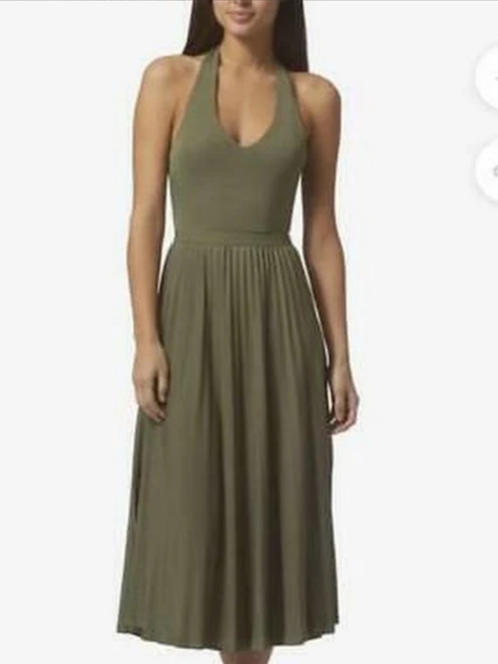 AVEC LES FILLIES OLIVE GREEN VERSATILE TIE SHOULDER MAXI DRESS SZ XL